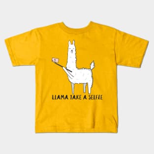 Llama Take A Selfie- Funny Llama Gifts Kids T-Shirt